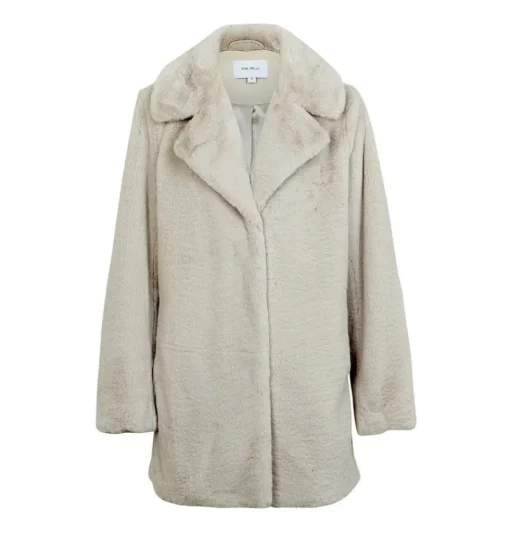 Ena Pelly - MINIMALIST FAUX FUR JACKET (BONE)