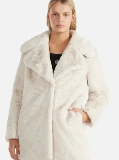 Ena Pelly - MINIMALIST FAUX FUR JACKET (BONE)