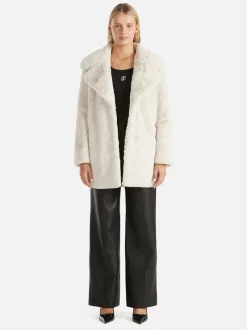 Ena Pelly - MINIMALIST FAUX FUR JACKET (BONE)
