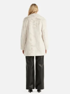 Ena Pelly - MINIMALIST FAUX FUR JACKET (BONE)