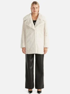 Ena Pelly - MINIMALIST FAUX FUR JACKET (BONE)