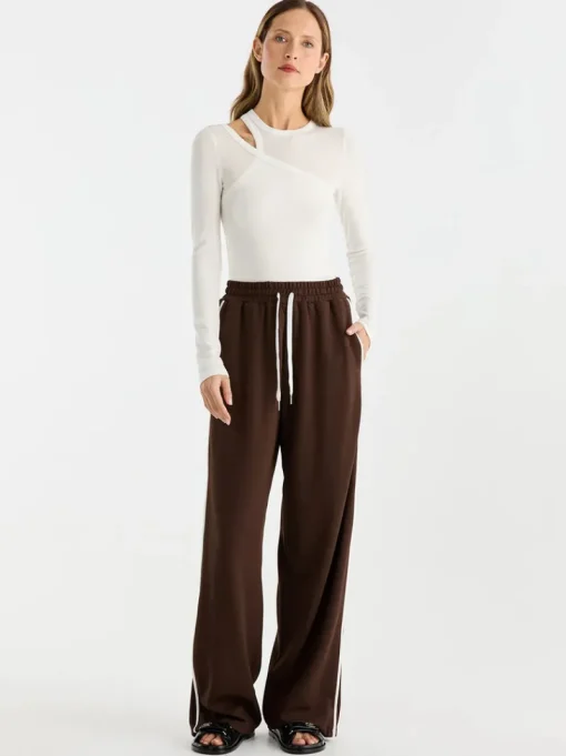 Ena Pelly - PARKER TRACK PANT (CHOCOLATE)