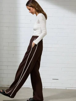 Ena Pelly - PARKER TRACK PANT (CHOCOLATE)