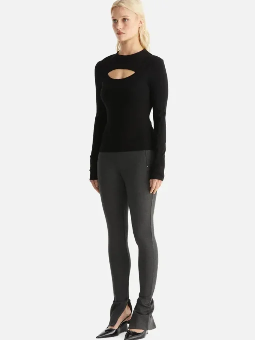 Ena Pelly - REMI RIBBED TOP (BLACK)