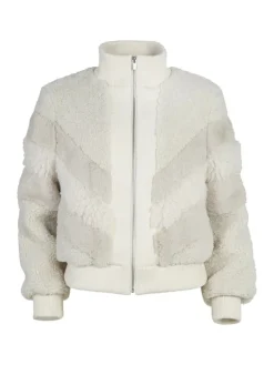 Ena Pelly - Rory Contrast Faux Fur Jacket (Bone)