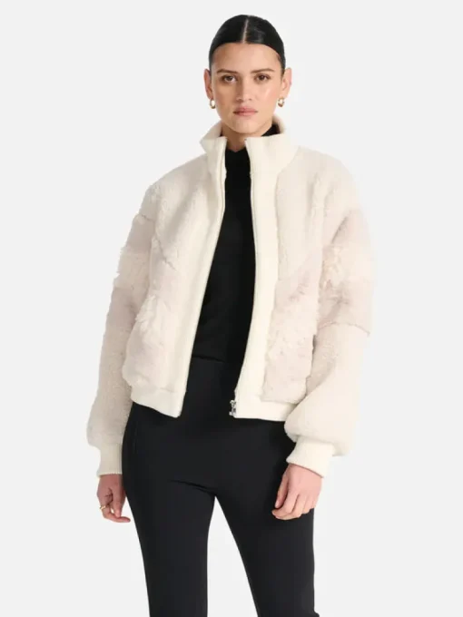 Ena Pelly - Rory Contrast Faux Fur Jacket (Bone)