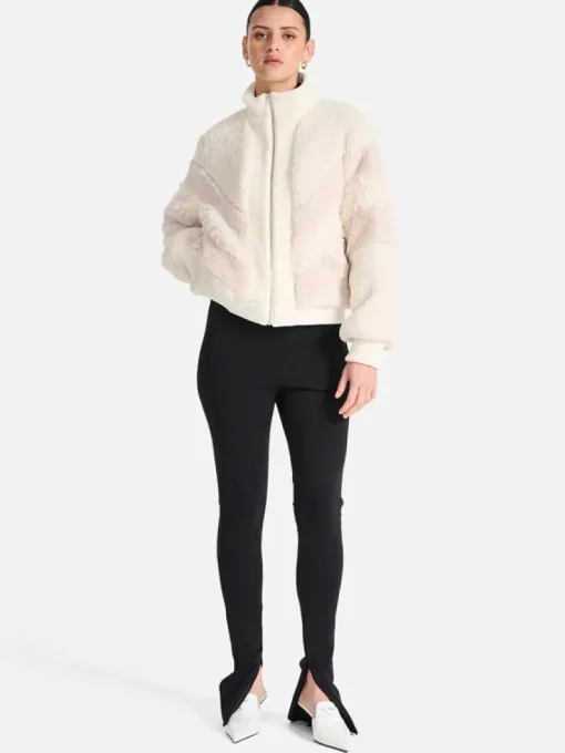 Ena Pelly - Rory Contrast Faux Fur Jacket (Bone)