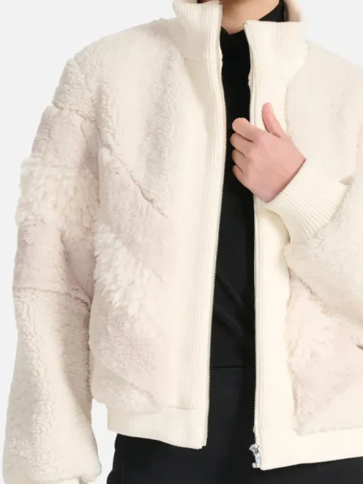 Ena Pelly - Rory Contrast Faux Fur Jacket (Bone)