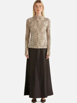 Women Ena Pelly - SADIE LONG SLEEVE TOP (SNAKE SKIN)