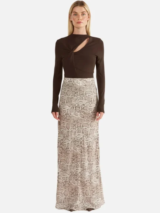 Women Ena Pelly - SADIE MAXI SKIRT (SNAKE SKIN)