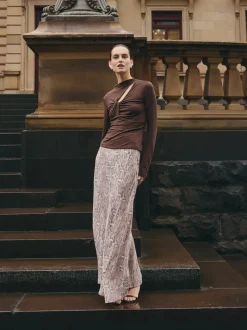 Women Ena Pelly - SADIE MAXI SKIRT (SNAKE SKIN)