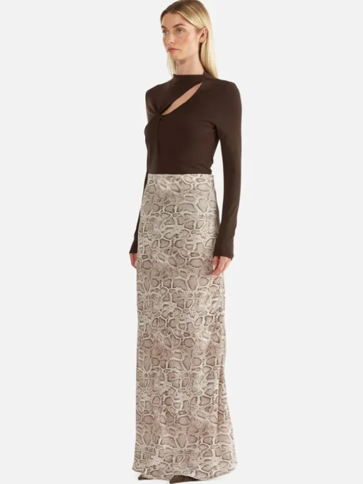 Women Ena Pelly - SADIE MAXI SKIRT (SNAKE SKIN)