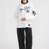 Ena Pelly - SCRIPT JERSEY LONG SLEEVE TEE (WHITE)