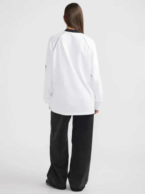 Ena Pelly - SCRIPT JERSEY LONG SLEEVE TEE (WHITE)