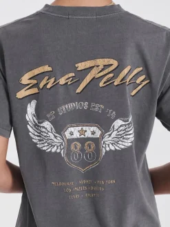 Ena Pelly - Winged Shield Tee (Charcoal)