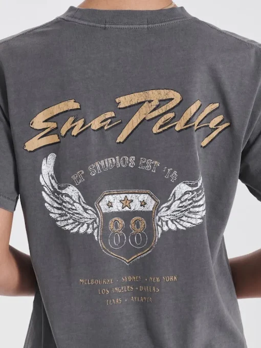 Ena Pelly - Winged Shield Tee (Charcoal)
