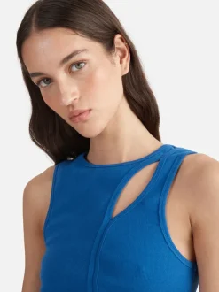 Ena Pelly BRONTE CUT OUT RIB TANK (DAZZLING BLUE)