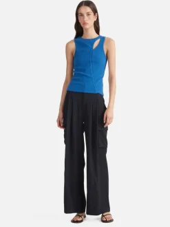 Ena Pelly BRONTE CUT OUT RIB TANK (DAZZLING BLUE)