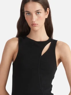 Ena Pelly BRONTE CUT OUT RIB TANK (BLACK)