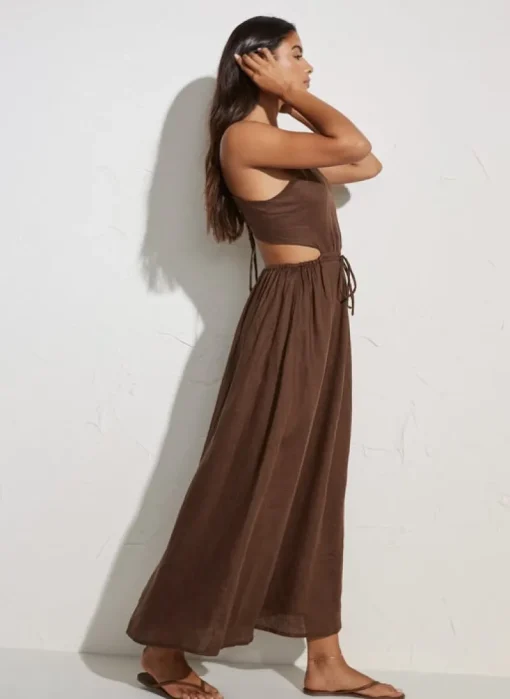Faithfull The Brand - La Piedra Maxi Dress (Plain Chocolate)