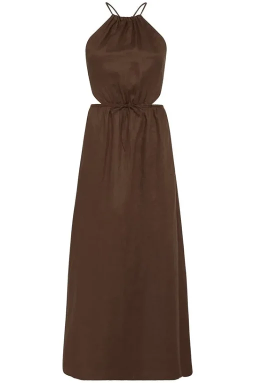 Faithfull The Brand - La Piedra Maxi Dress (Plain Chocolate)