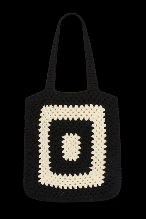Women Faithfull The Brand - OSTIA CROCHET BAG (BLACK/OFF WHITE)