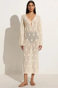 Women Faithfull The Brand - SERENA POINTELLE KNIT DRESS (OFF WHITE)