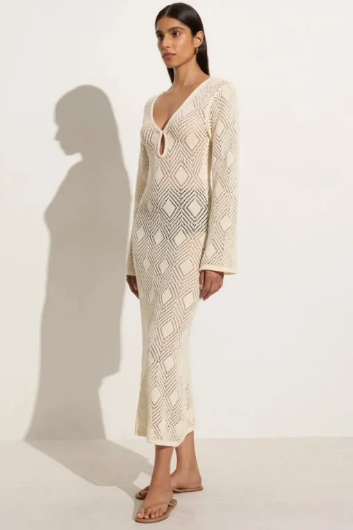 Women Faithfull The Brand - SERENA POINTELLE KNIT DRESS (OFF WHITE)