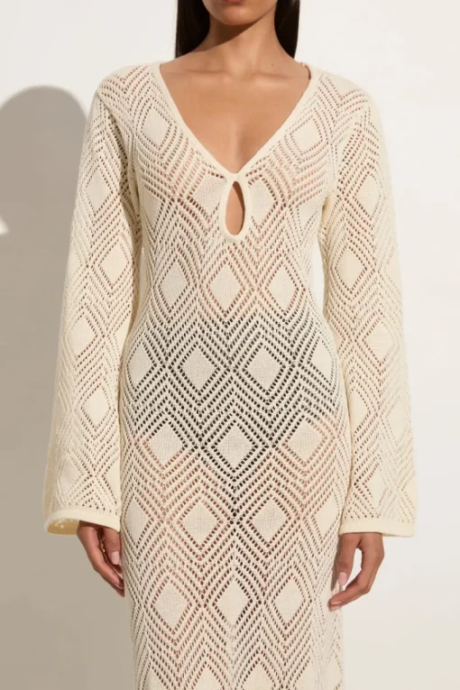 Women Faithfull The Brand - SERENA POINTELLE KNIT DRESS (OFF WHITE)