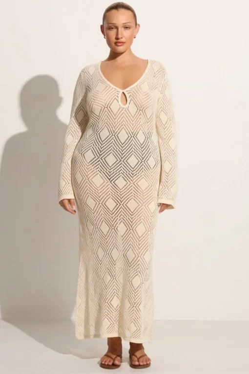 Women Faithfull The Brand - SERENA POINTELLE KNIT DRESS (OFF WHITE)