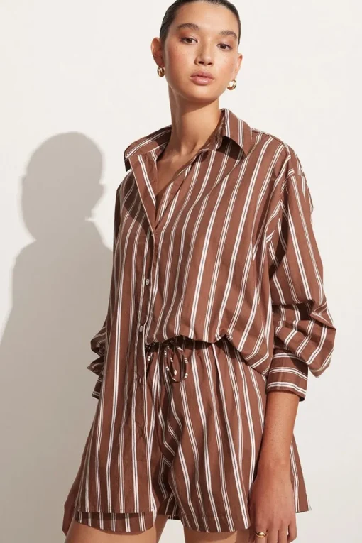 Women Faithfull The Brand - Soreno Shorts (Cinnamon Maya Stripe Print) FINAL SALE