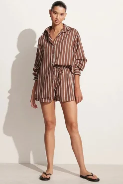 Women Faithfull The Brand - Soreno Shorts (Cinnamon Maya Stripe Print) FINAL SALE