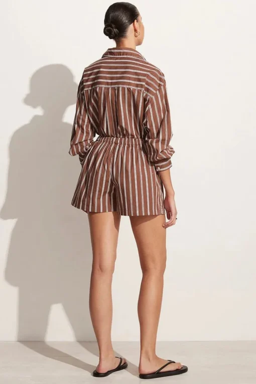 Women Faithfull The Brand - Soreno Shorts (Cinnamon Maya Stripe Print) FINAL SALE