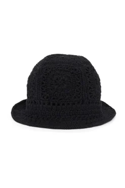 Women Faithfull The Brand - CALA BIANCA CROCHET BUCKET HAT (BLACK)