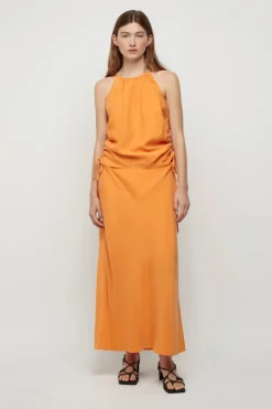 Friend of Audrey - ANDREE CUPRO RUCHED TOP (TANGERINE)
