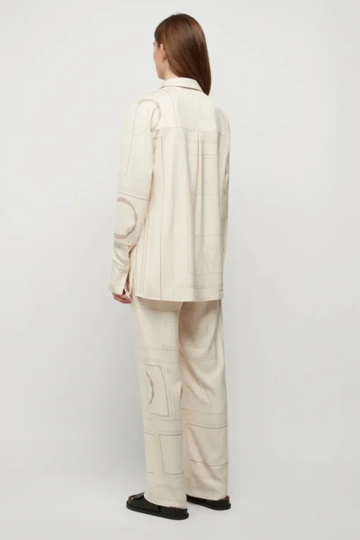 Women Friend of Audrey - ELIO MONOGRAM PANTS (BUTTERCREAM)