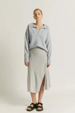 Friend of Audrey - Greta Polo Knit Top (Powder Blue)