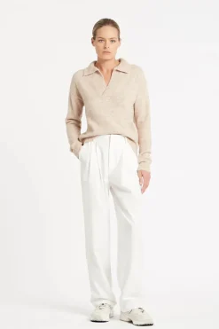 Friend of Audrey - Greta Polo Knit Top (Oatmeal)