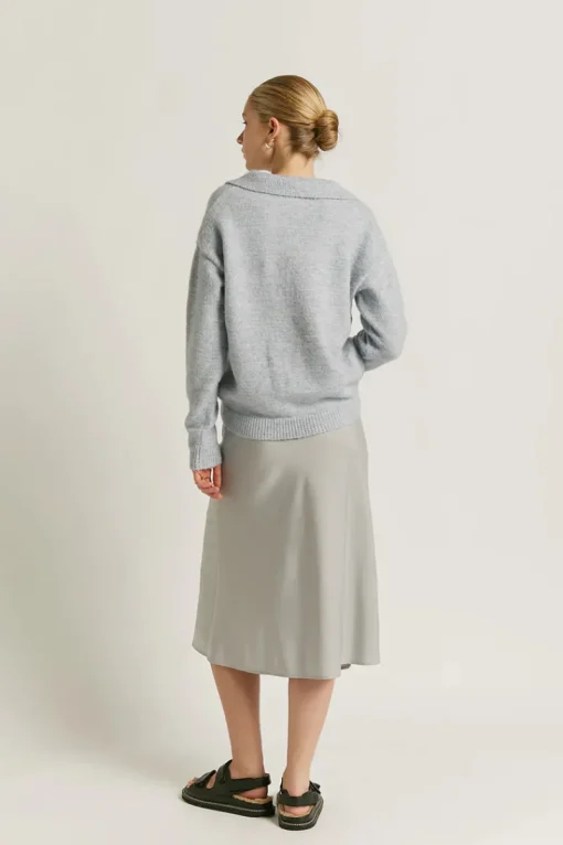 Friend of Audrey - Greta Polo Knit Top (Powder Blue)
