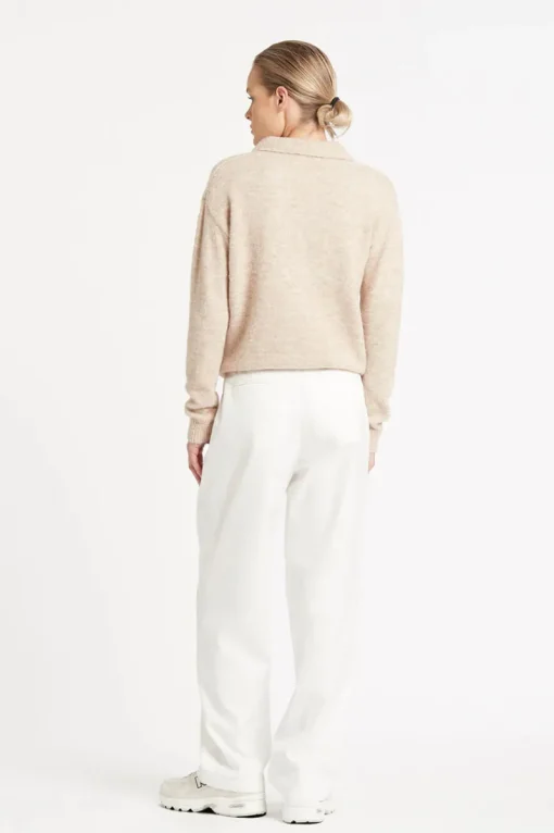 Friend of Audrey - Greta Polo Knit Top (Oatmeal)
