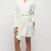 Friend of Audrey - HAYWORTH BLANKET STITCH LINEN SHORTS (WHITE)