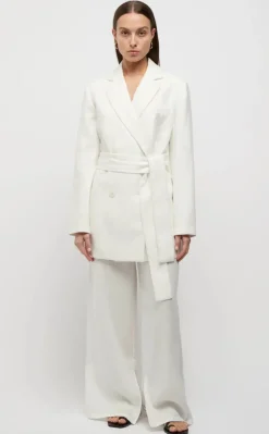 Friend of Audrey - HAYWORTH BLANKET STITCH LINEN BLAZER (WHITE)