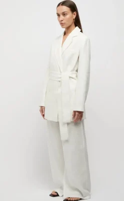 Friend of Audrey - HAYWORTH BLANKET STITCH LINEN BLAZER (WHITE)