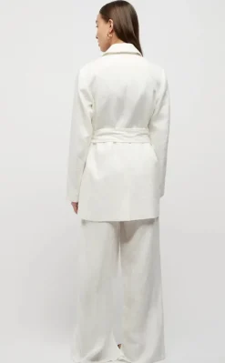 Friend of Audrey - HAYWORTH BLANKET STITCH LINEN BLAZER (WHITE)