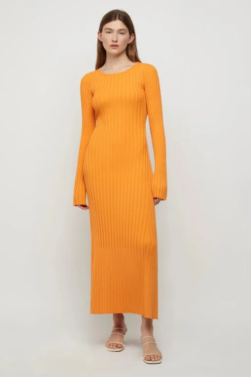 Friend of Audrey - Lowry Cross Back Knit Dress (Tangerine)