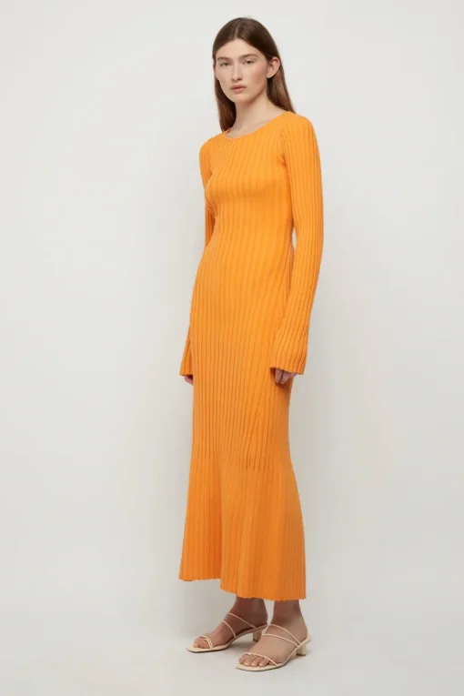 Friend of Audrey - Lowry Cross Back Knit Dress (Tangerine)