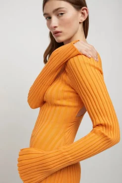 Friend of Audrey - Lowry Cross Back Knit Dress (Tangerine)