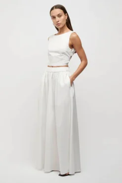 Friend of Audrey - MICHELE TIE BACK CROP TOP (WHITE)