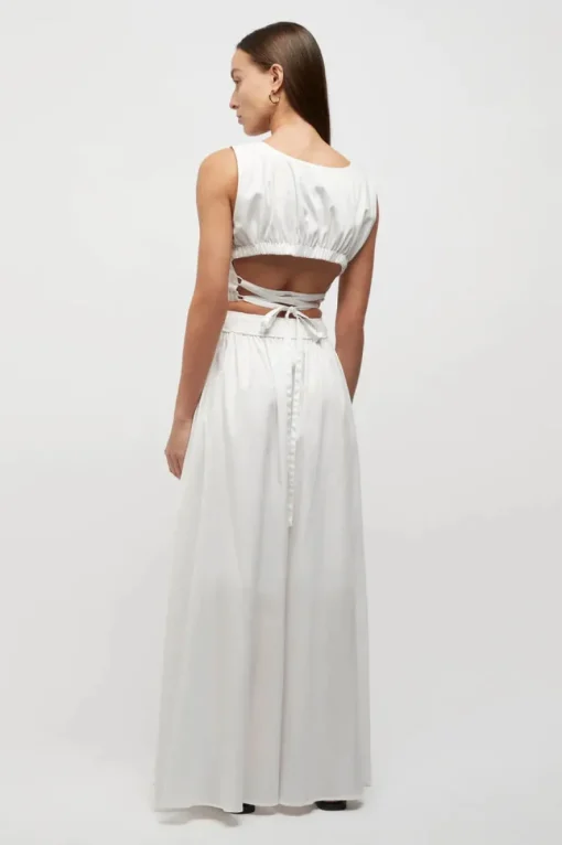 Friend of Audrey - MICHELE TIE BACK CROP TOP (WHITE)