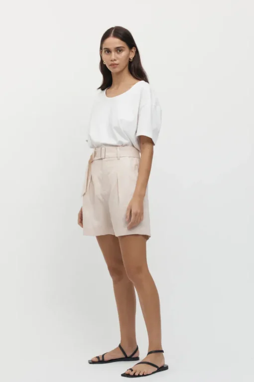 Friend of Audrey - Émilion Linen Belted Shorts (Bone)